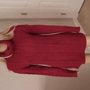 Wine colored sweater dress